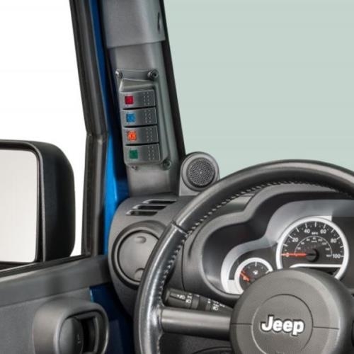 Jeep Wrangler JK Konsole Schalterkonsole mit 4 Schalter am Scheibenrahmen A-Säule 07-18
