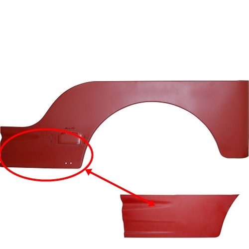 Jeep Willys MB Ford GPW vorderes unteres Reparaturblech vom Seitenteil hinten links 42-45