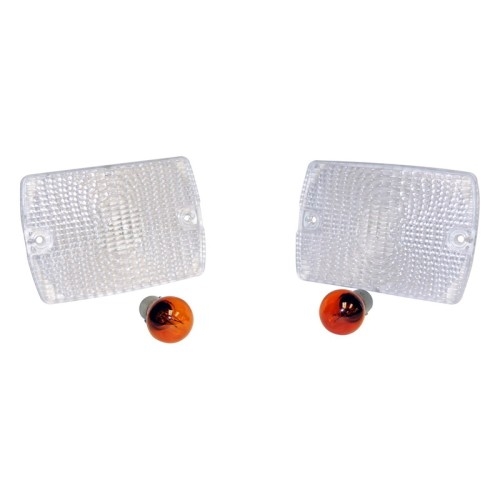 Jeep Wrangler YJ Parking Lamp Clear Lens Kit with Amber Bulbs year 87-95