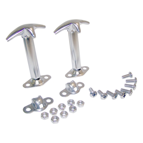 Jeep CJ Haubenhalter Set Edelstahl 46-95