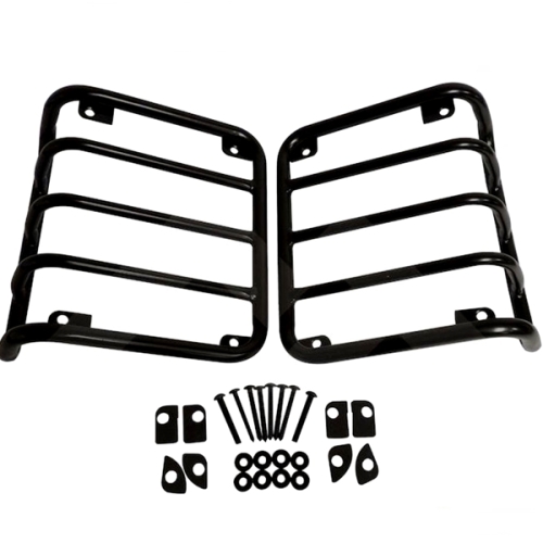 Jeep Wrangler JK Rückleuchtengitter Schutzgitter Rückleuchten Edelstahl schwarz 07-18