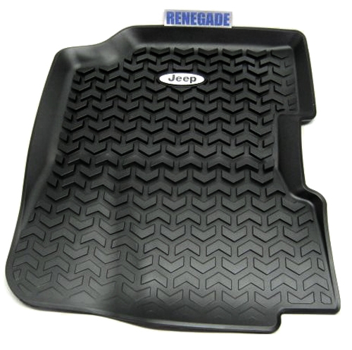 Jeep CJ Wrangler YJ All Terrain Front Floor Liner Pair with Jeep Logo 76-95
