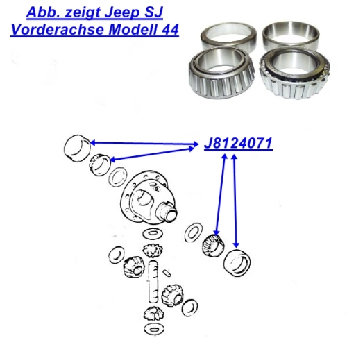 Jeep CJ Wrangler TJ JK Cherokee XJ Comanche MJ SJ & J Serie Differential Carrier Bearing Kit Dana 44
