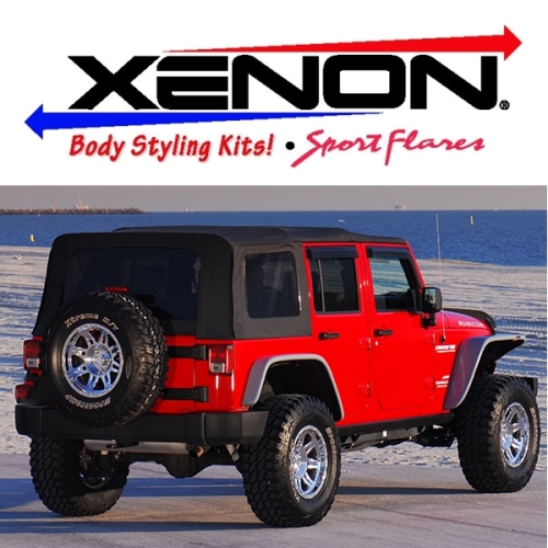 Jeep Wrangler JK 2doors Xenon Fender Flare Set 1,5" narrower Flat Fender Style Polyurethene 07-15