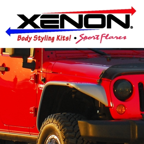 Jeep Wrangler JK 2doors Xenon Fender Flare Set 1,5" narrower Flat Fender Style Polyurethene 07-15