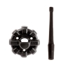 Jeep Wrangler JK JL Gladiator JT Elite Blende Antennensockel mit 6" flexibele Antenne schwarz Aluminiumdruckguss 07-