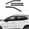 Jeep Compass MP Low Profile Side Window Deflectors Smoke with Chrome Trim Husky Liners 17-26