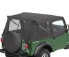 Jeep Wrangler YJ Supertop soft top including clip-on window for steel half doors Black Denim Bestop 88-95