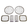 Jeep Wrangler TJ set of protective grilles, lights, lamp protection grilles, stainless steel, 6 pieces, 96-06